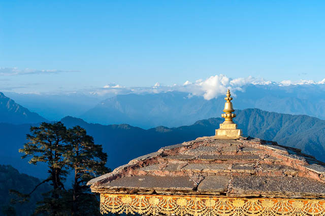 mountain backdrop across dochula pass